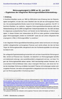 Vorschaubild 3: Integrierte Wohnungsnotfall-Berichterstattung 2019 in Nordrhein-Westfalen.